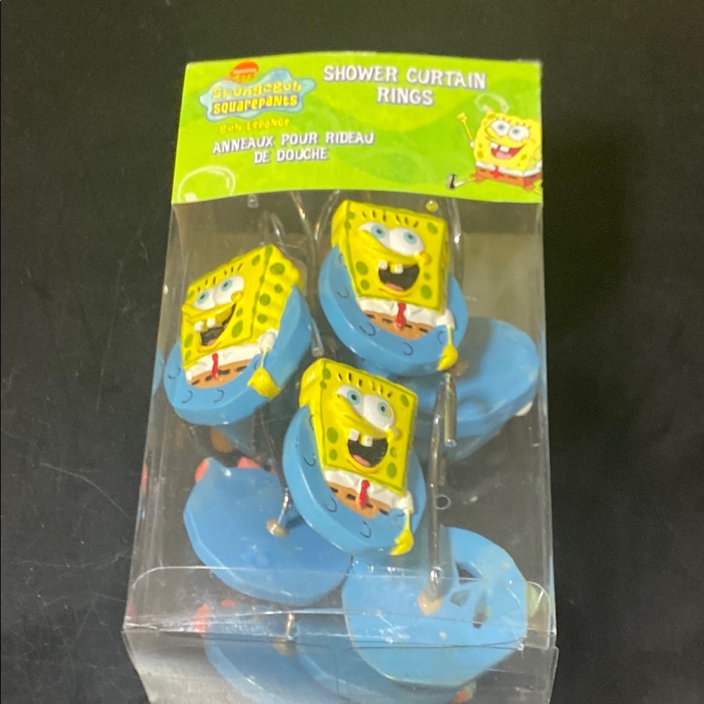 SpongeBob SquarePants Blue Shower Curtain Rings - Licensed Character